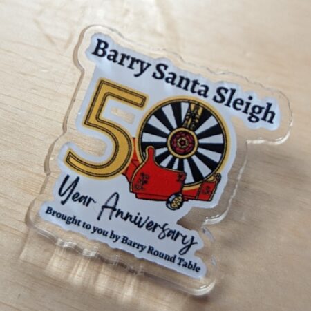 Barry Round Table - 50th Anniversary Santa Sleigh Pin